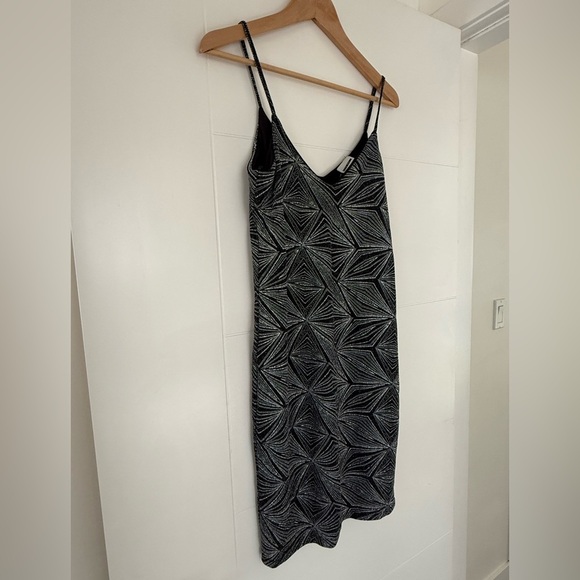 Noisy May Black Glitter Slip Dress, size medium. - Picture 2 of 8